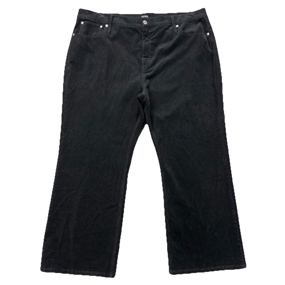 J. Crew Wide Leg Corduroy Pants Trousers Womens size 37 Black High Rise Stretch
